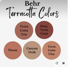 the different shades of terracotta and terracotta colors on this page are shown
