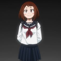 Ochako Middle School, Mha Middle School, Mha Screen Caps, Ochaco Uniform, Uraraka Head, Uraraka Middle School, Mha Screencaps, Screencaps Mha, Ochaco School Uniform