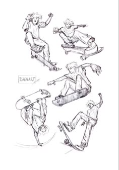 Skater skateboard gesture drawing figure sketchbook sketch doodle digital art pencil