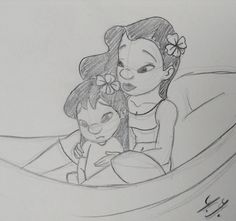 Nani And Lilo Tattoo, Nani And Lilo, Nani Lilo And Stitch Drawing, Lilo Older Sister, Lilo And Stitch Drawing, Nina From Lilo And Stitch, Lilo And Stitch Older Sister, Lilo Drawing, Lilo Sister Nani