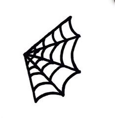 a black and white drawing of a spider web on a white background with the word halloween written below it