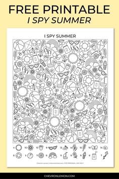 Free printable I spy summer