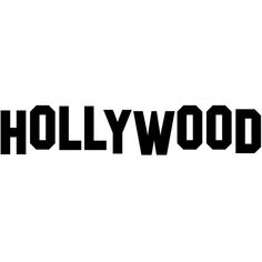 the hollywood logo is shown in black and white