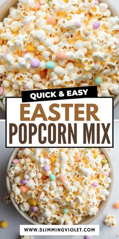 an easy and tasty easter popcorn mix recipe that's ready to be eaten