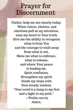 a poem with the words prayer for discernment