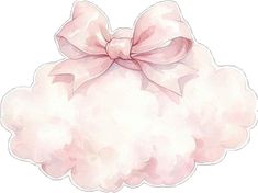 a pink cloud with a bow on top
