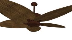 a brown ceiling fan with three wooden blades