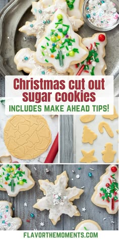 christmas cut out sugar cookies that are ready to be eaten