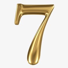 the number seven in gold on a white background