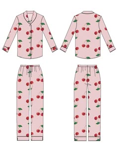 Women's Sleepwear illustration design for summer 2021 Sleepwear Pajamas Drawing, Pj Designs, Pajama Design, Pyjamas Drawing, Pajama Design Drawing, Summer Sleepwear Design, Sleepwear Drawing, Pajamas Drawing, Pajama Set Drawing