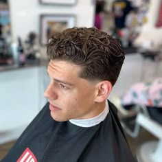 Taper Fade Slick Back Curly, Combed Back Curly Hair Men, Wavy Slicked Back Hair, Curly Taper Fade Men, Taper Haircut Wavy Hair, Taper Wavy Hair, Long Wavy Taper, Low Taper Frizz, Men’s Taper Haircut