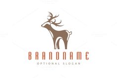 the logo for an animal company with deer head and antelope on it's back