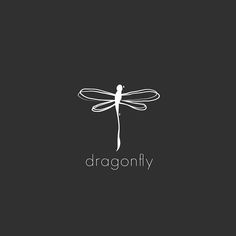 a white dragonfly on a black background with the word'dragonfly'written below it