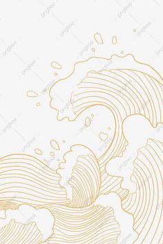 an orange and white background with waves in the ocean, illustration, graphic png and psd