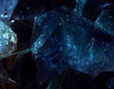 some very pretty blue rocks in the dark