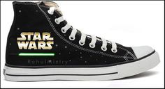 Star Wars Yoda Handpained Converse Shoes by RahulMistry on Etsy Star Wars Converse Shoes, Converse Sneakers With Superhero Design, Custom Star Wars Sneakers, Batman Converse High Tops, Star Wars Vans Kids, Star Wars Embroidery, Star Wars Yoda, Converse Shoes, Converse Chuck Taylor High Top Sneaker