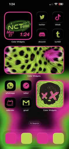 pink and green ios layout #pink #green #nct127 #zombies