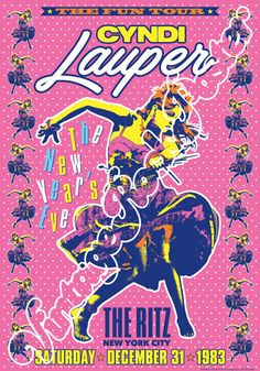the poster for cyndi lapper's show at the riz on december 31