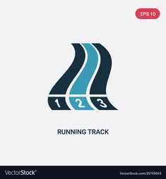 the running track icon flat design