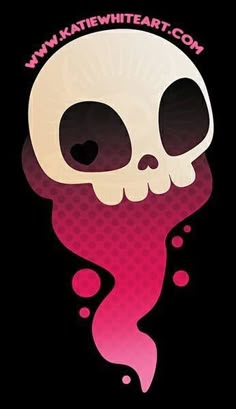 a skull with pink and black paint on it's face
