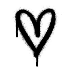 the word love written in black ink on a white background with a heart shaped outline