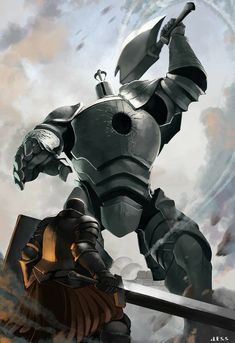 Iron Golem Dnd, Black Iron Tarkus, Iron Golem Dark Souls, Black Iron Tarkus Art, Dnd Iron Golem Art, Dark Souls Golem, Dark Souls Stone Knight, Fantasy Iron Golem, Siegmeyer Wallpaper