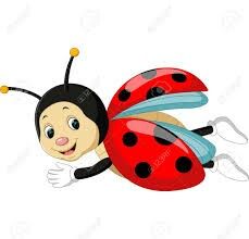 a ladybug flying with its legs spread out and eyes wide open to the side