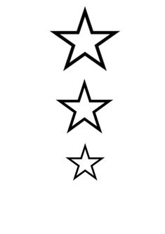 three stars are shown in black and white