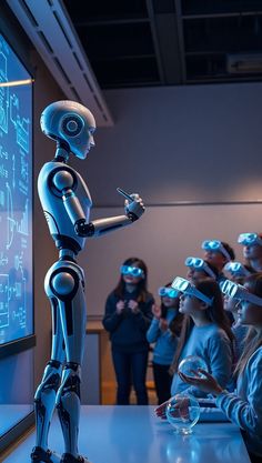 Robot Teacher teaching in a class using vr.

#futureofteaching #aiteacher #roboticteacher #aiin2050