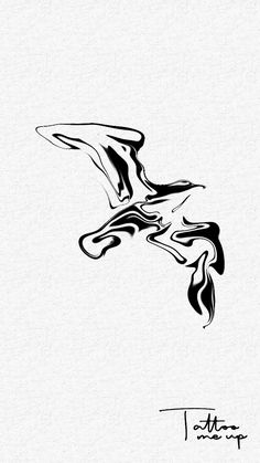 a black and white drawing of a bird flying