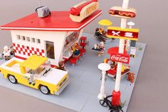 a lego model of a fast food restaurant