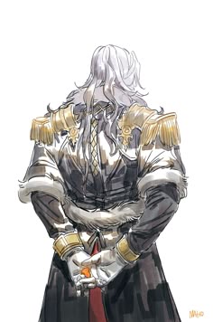 an anime character is standing with his arms crossed