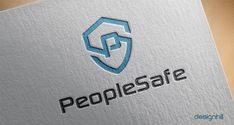 the logo for people safe is shown on top of a white paper with blue lettering
