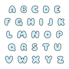 the alphabet is made up of letters and numbers, all in different shapes with one letter missing