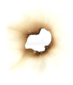 Burn hole in a piece of paper royalty free stock image