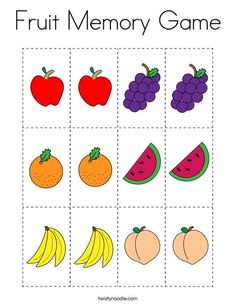 a fruit memory game for kids