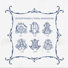 an old fashioned blue and white monogram