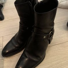YSL Saint Laurent Wyatt Harness Boots