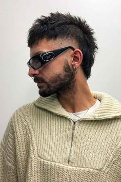 Burst Fade Mullet Hairstyle And Why You Need To Get It ★ Skullet Mohawk, Haircut Edgy, Modern Spiky Mullet, Modern Mohawk Mullet, Short Punk Haircuts Men, Modern Mullet Messy Top, Alternative Men’s Haircut, Modern Day Mullet, Modern Mullet Mustache Combo