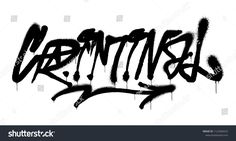 the word graffiti written in black ink on a white background