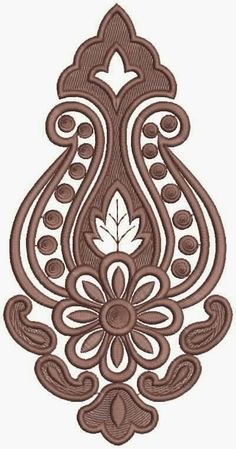 an intricately designed design in brown and white