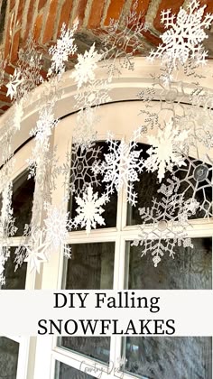 Dollar store snowflakes over door