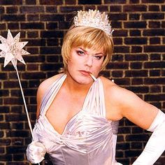 a woman in a white dress and tiara holding a wand with the words ok, i got this