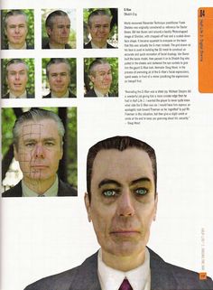 an image of a man's face with many different facial expressions on his face