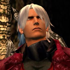 an animated image of a man with white hair