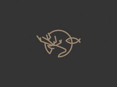 the logo for an art gallery, with a stylized image of a fish and tree branches