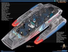 the inside of a futuristic vehicle with all its features and parts labeled in blue text
