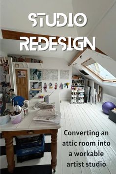 an attic studio is featured in this magazine