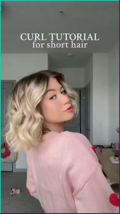this has been my go to, to curl short hair !! Curling Short Hair With A Curling Iron, Hair Curling For Short Hair, Short Hair Curl Style, Curling Hair For Short Hair, Curl Hairstyle For Short Hair, Short Hair Styles With Curls, Curl In Short Hair, How To Curl Hair Short Hair, Curl Hair For Short Hair