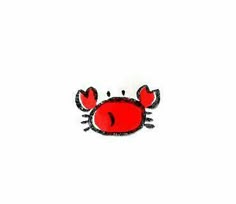 a red crab with two claws on it's head